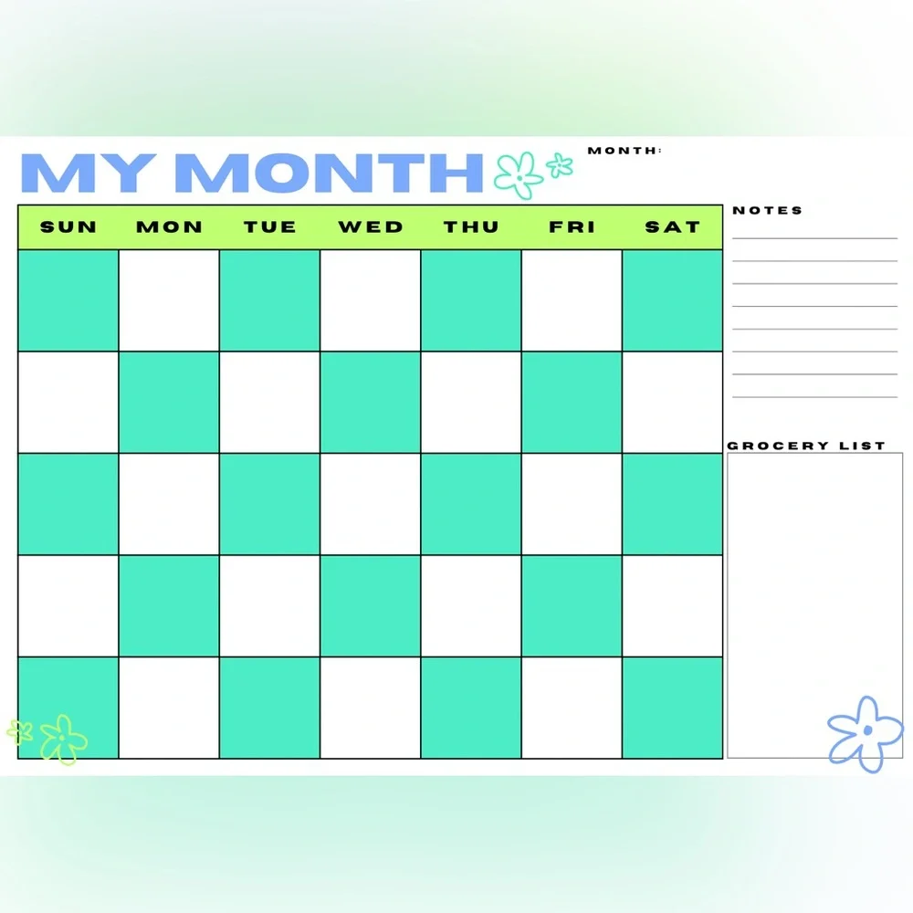 Multi color Fridge calendar 20x14